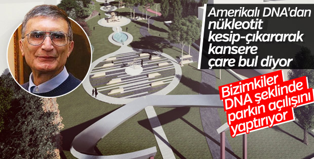 Çankaya'da DNA'ya benzeyen Aziz Sancar Parkı açıldı