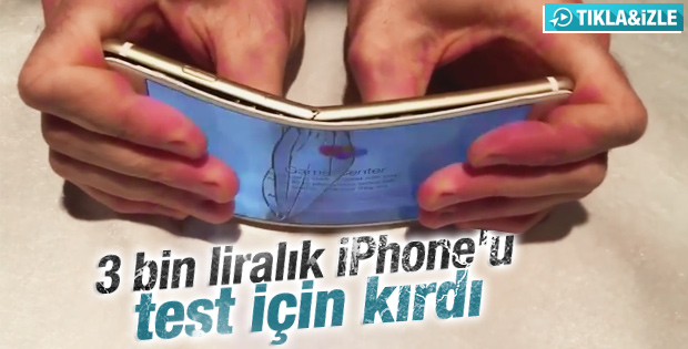 iPhone 6'yı eliyle kıran adam