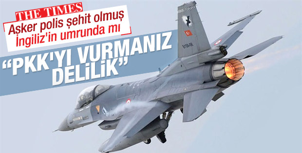 İngiliz gazetesi Times PKK'nın vurulmasına tepkili