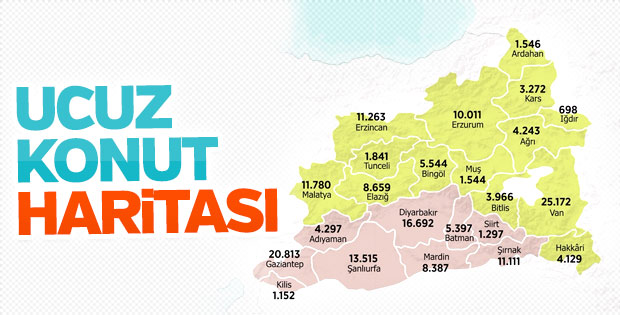 Doğu ve Güneydoğu’ya 176 bin konut