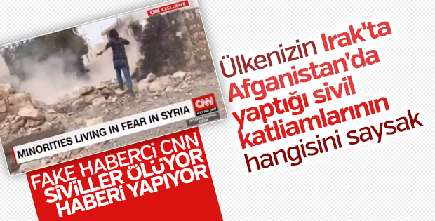 CNN'de Türkiye sivilleri vuruyor yalanı