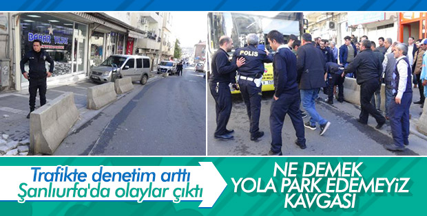Şanlıurfa'da trafik cezalarına tepki gösteren esnaf yol kapattı
