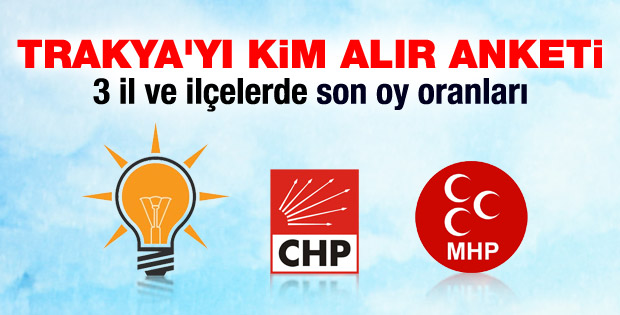 Tekirdağ Edirne ve Kırklareli'nde son yerel seçim anketi