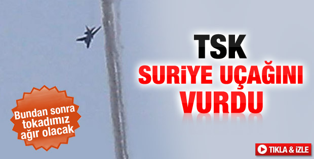 TSK Suriye uçağını düşürdü
