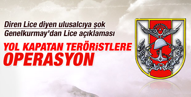 TSK'dan Lice açıklaması