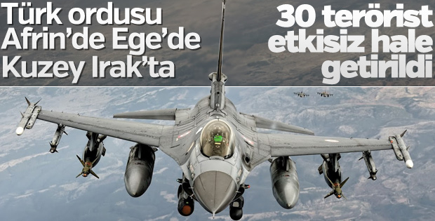Kuzey Irak'ta 30 terörist etkisiz hale getirildi