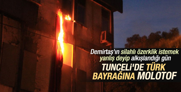 Tunceli'de Türk bayrağı yaktılar
