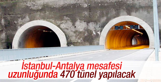 Tünelde hedef İstanbul-Antalya mesafesi