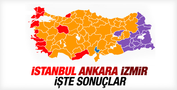 İstanbul, Ankara ve İzmir'den seçim sonuçları
