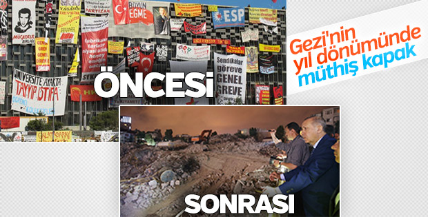 Gezi'de hakaret pankartları asılan AKM'nin son hali