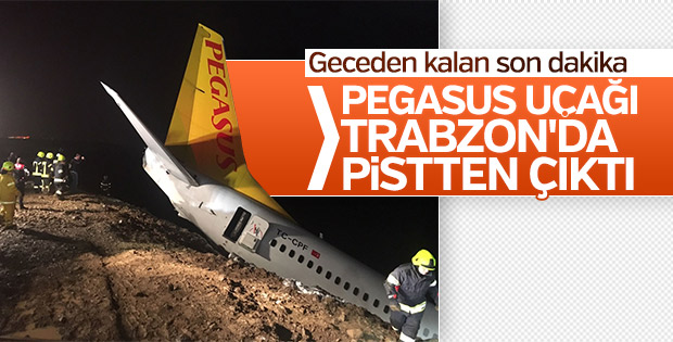 Trabzon Havalimanı'nda yolcu uçağı pistten çıktı