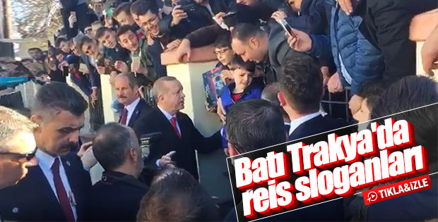 Erdoğan Batı Trakya'da 'Reis' sloganlarıyla karşılandı