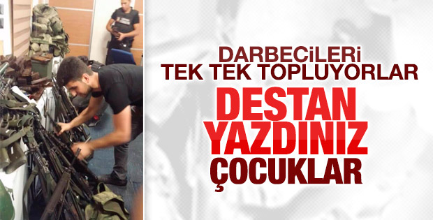 Darbe teşebbüsü yapan askerlerin silahlarına el konuldu