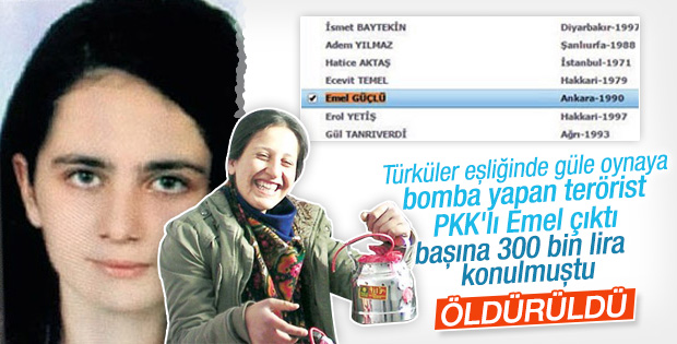 Gri listedeki PKK'lı Emel bomba yaparken görüntülenmişti