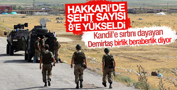 Hakkari'de askerlere hain saldırı: 8 şehit