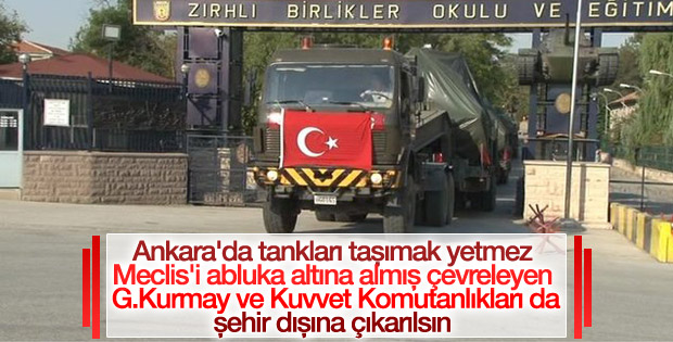 Ankara'da da tanklar taşınıyor