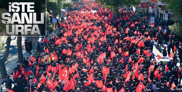 Şanlıurfa'da 'teröre tepki kardeşliğe davet' yürüyüşü
