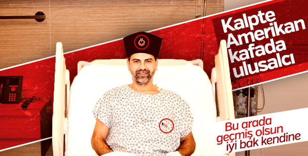 Nasuh Mahruki'nin kalpaklı ameliyat pozu
