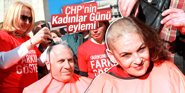CHP'den saç kazıtma eylemi