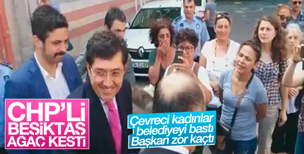 CHP'li başkan protestoculardan kaçtı