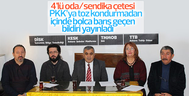 Meslek odaları terörü kınamadan barış diyor