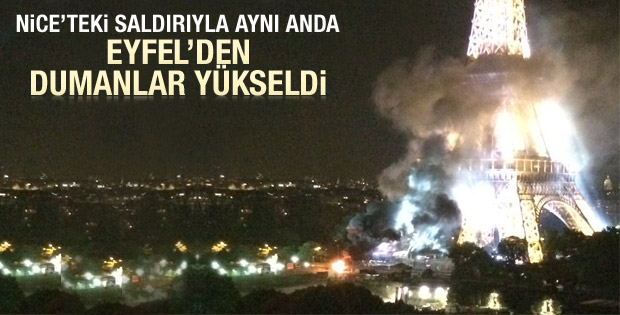 Eyfel Kulesi dumanlar içinde kaldı