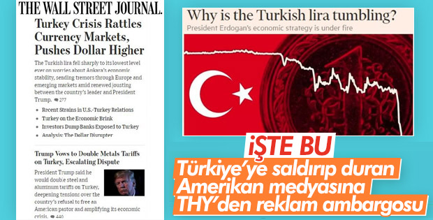 THY ABD'li şirketlere reklam vermeyecek