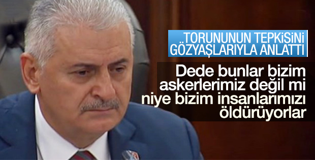 Binali Yıldırım gözyaşlarını tutamadı