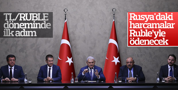 Başbakan ve heyeti Moskova'da Ruble kullanacak