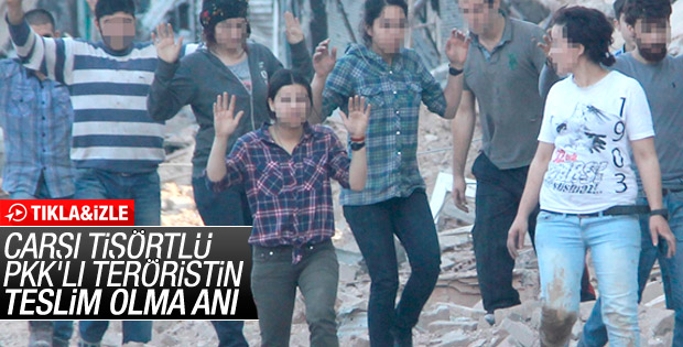 Nusaybin'deki 25 teröristin teslim olma anı