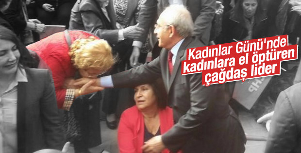 Kadınlar Günü'nde Kılıçdaroğlu'nun elini öpen kadın