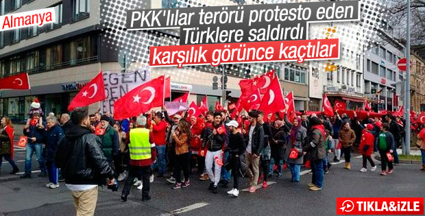 Almanya'da PKK'lı teröristleri linçten polisler kurtardı 