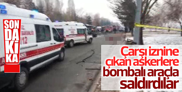 Kayseri'de askerleri taşıyan otobüse saldırı
