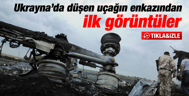 Ukrayna'da düşen Malezya uçağından ilk görüntüler