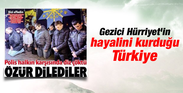 Ukrayna polisi halkın önünde diz çökerek özür diledi İZLE