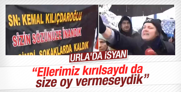 Evleri yıkılan Urlalılar Kılıçdaroğlu'nu protesto etti