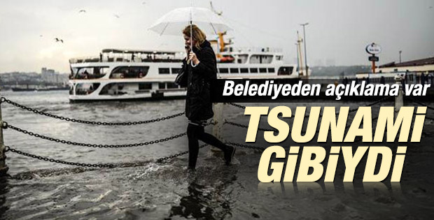 Üsküdar'da karayla denizi birleştiren yağışa açıklama