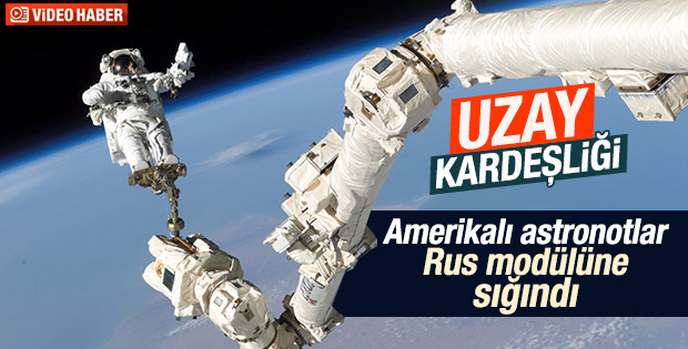 Amerikalı astronotlar Rus modülüne sığındı