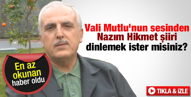 İstanbul Valisi Mutlu'dan Nazım Hikmet'e şiirli anma