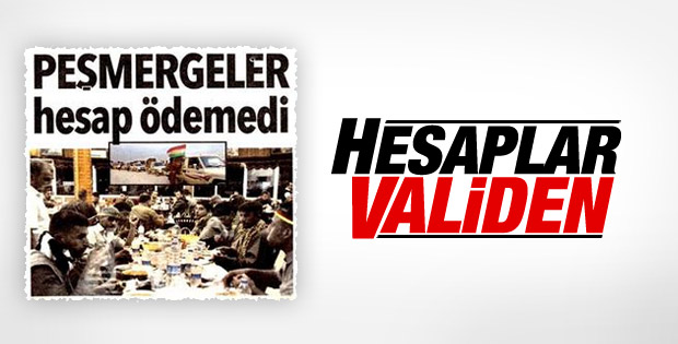 Peşmergenin lokanta ücretini valilik karşıladı
