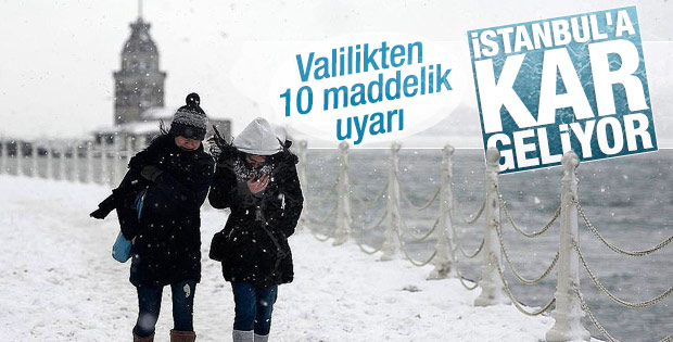 İstanbul Valiliği'nden kar uyarısı