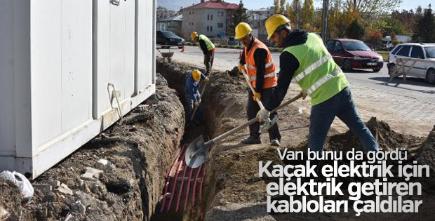 Van'da 200 bin TL'lik bakır kablo çalındı