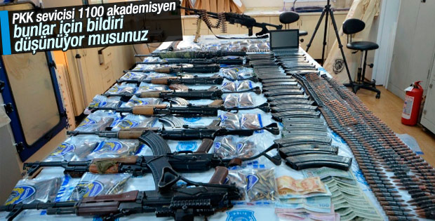12 teröristin öldürüldüğü villadan çıkan malzemeler