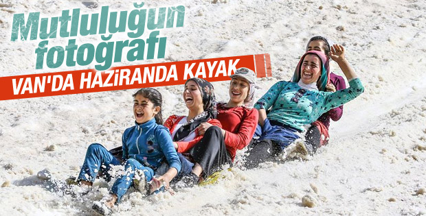 Van'da haziran ayında kayak keyfi