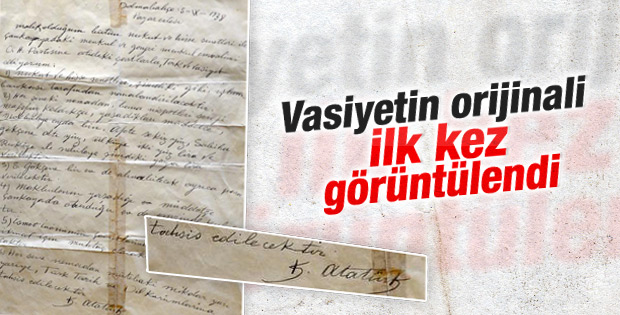 Atatürk'ün vasiyetnamesinin orijinali görüntülendi