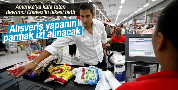 Venezuela'da market alışverişinde parmak izi verilecek