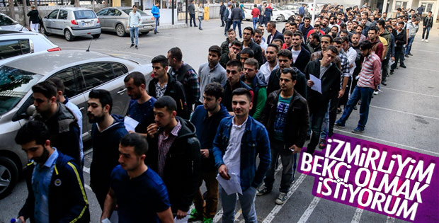 İzmir'de bekçilik sınavı kuyruğu