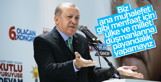 Cumhurbaşkanı Erdoğan: Biz düşmanla payandalık yapamayız