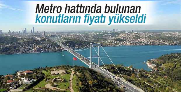 Metro hattında bulunan konutların fiyatı arttı