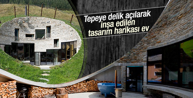 Tepeye delik açılarak inşa edilen ev
